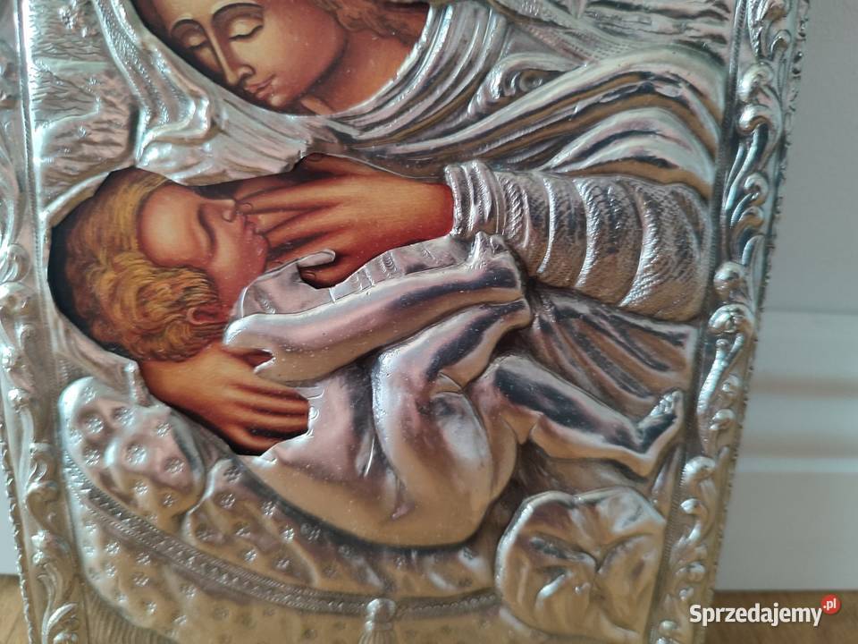 Piękna ikona przedstawiająca Matkę boską Łódź