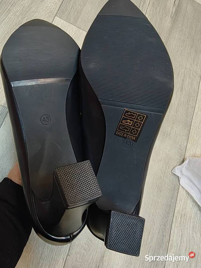 4243 Czarne Mega wygodne czółenka wieczorowe skóra ekologiczna Kraków
