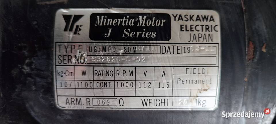 Yaskawa Minertia Motor J SeriesUGJMED80MMY11 Wrocław