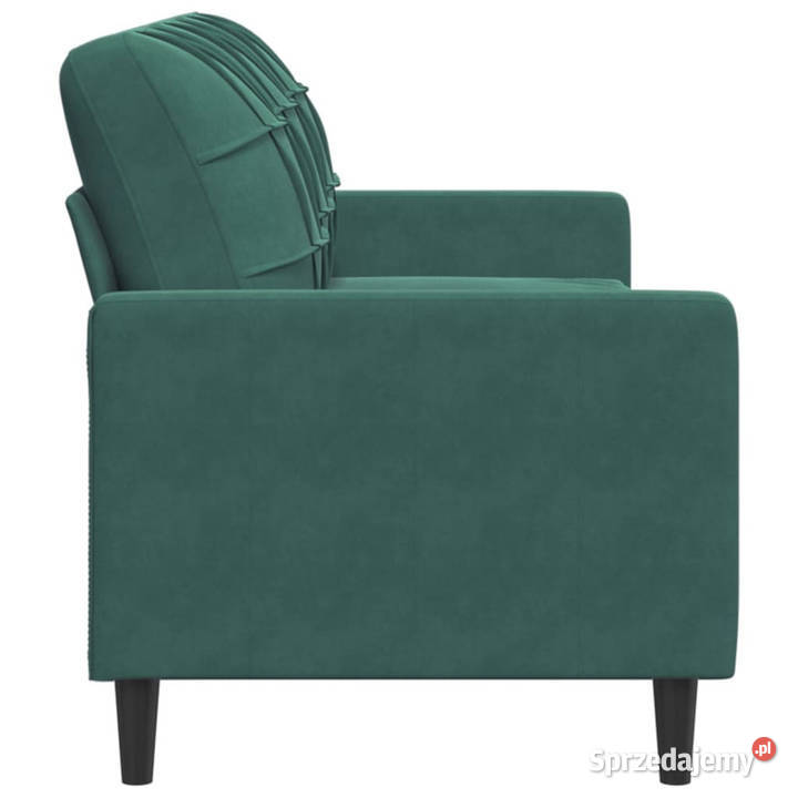 Sofa 3osobowa ciemnozielony 180 obita aksamitem Sofy i kanapy