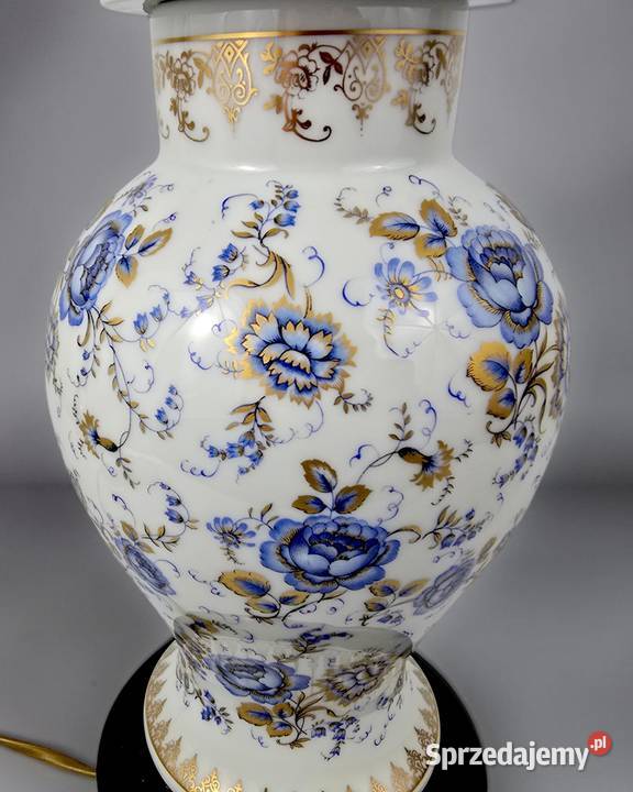 Porcelanowa lampa stołowa typ Ginger jar Limoges Bronisze