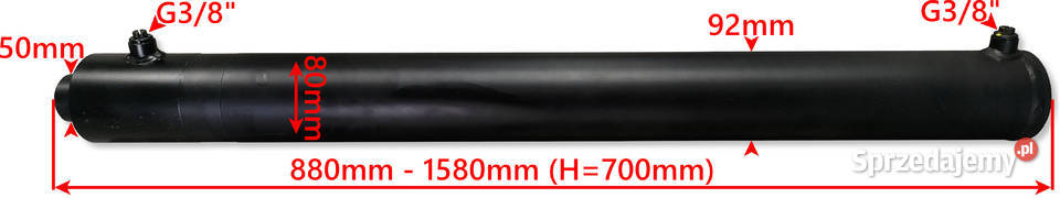Siłownik Cylinder HYDRAULICZNY SMTG 80x50 SKOK kujawsko-pomorskie Solec Kujawski