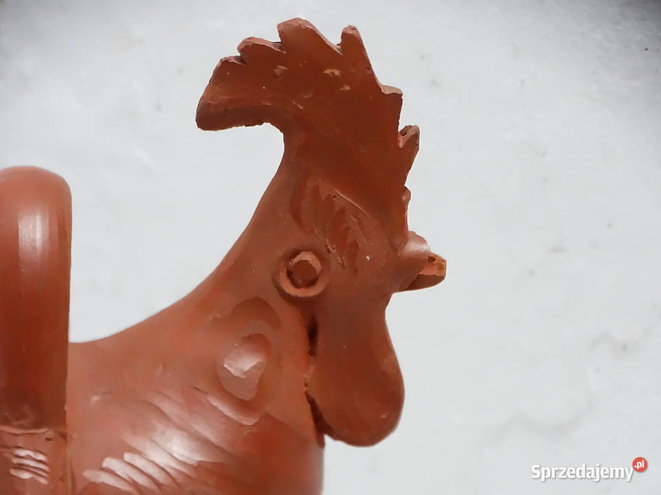 Stara Gliniana Dzbanek Kura Kogut Figurka Biłgoraj