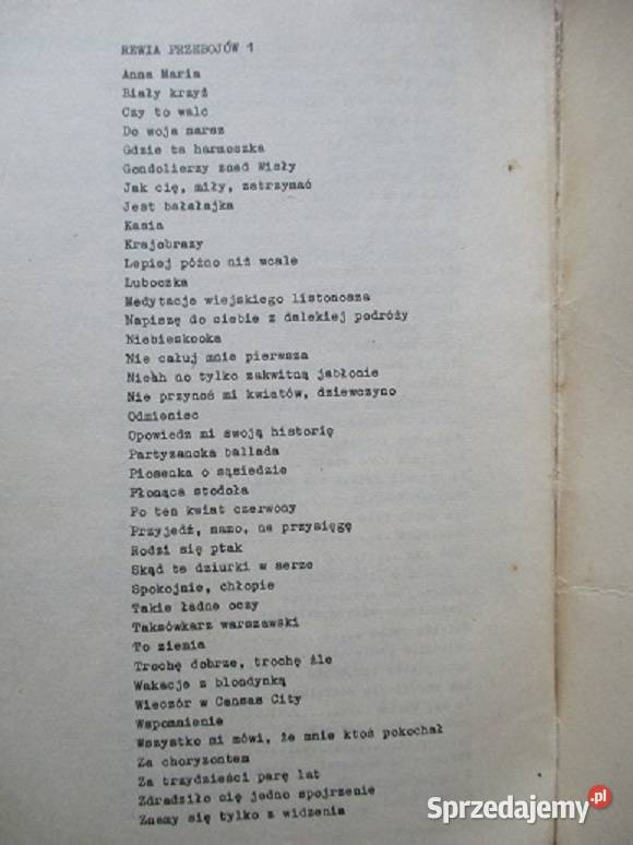 Rewia Przebojów 2 melodie i teksty1970 Łódź