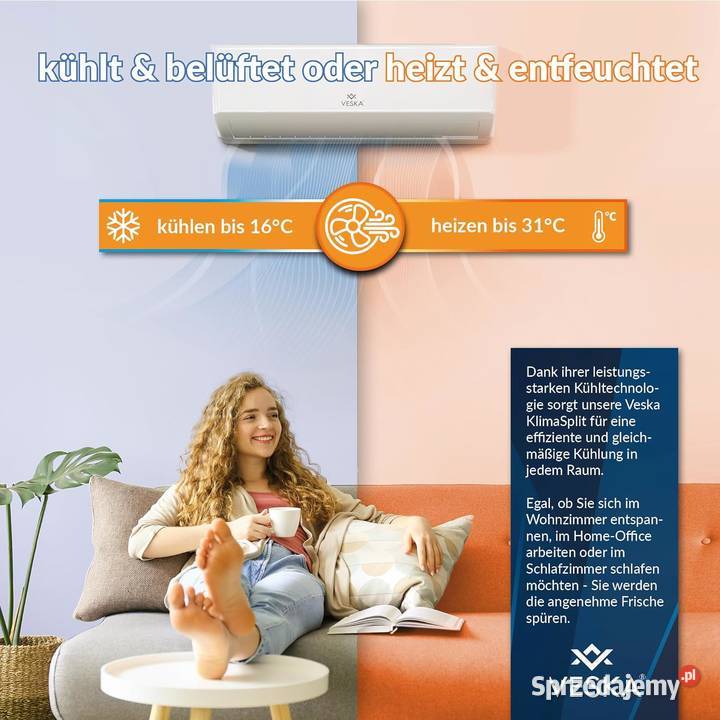 KLIMATYZACJA DO DOMU ZESTAW SPLIT 35KW VESKA DE