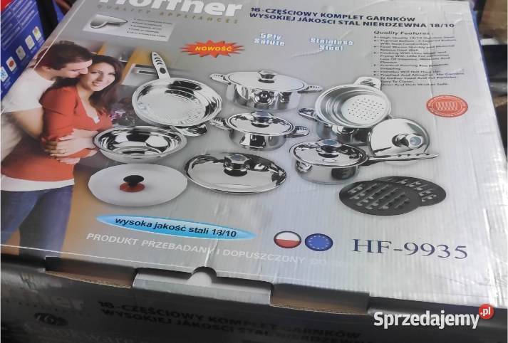 Komplet garnków Hoffner 16el garnki stalowe z łódzkie Łódź