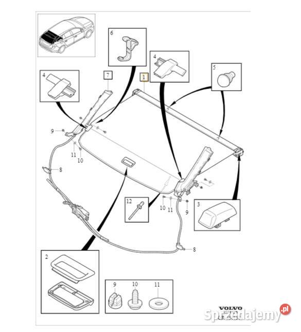 VOLVO V90 V90CC tylna roleta polka bagaznika Bielany Wrocławskie sprzedam