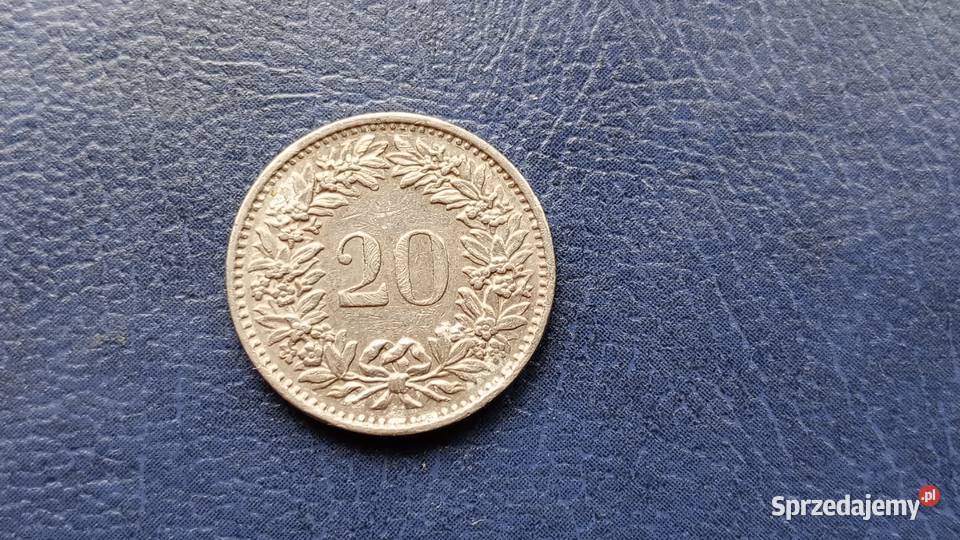 Stare monety 20 rappen 1970 Szwajcaria Antyki, Sztuka, Kolekcje