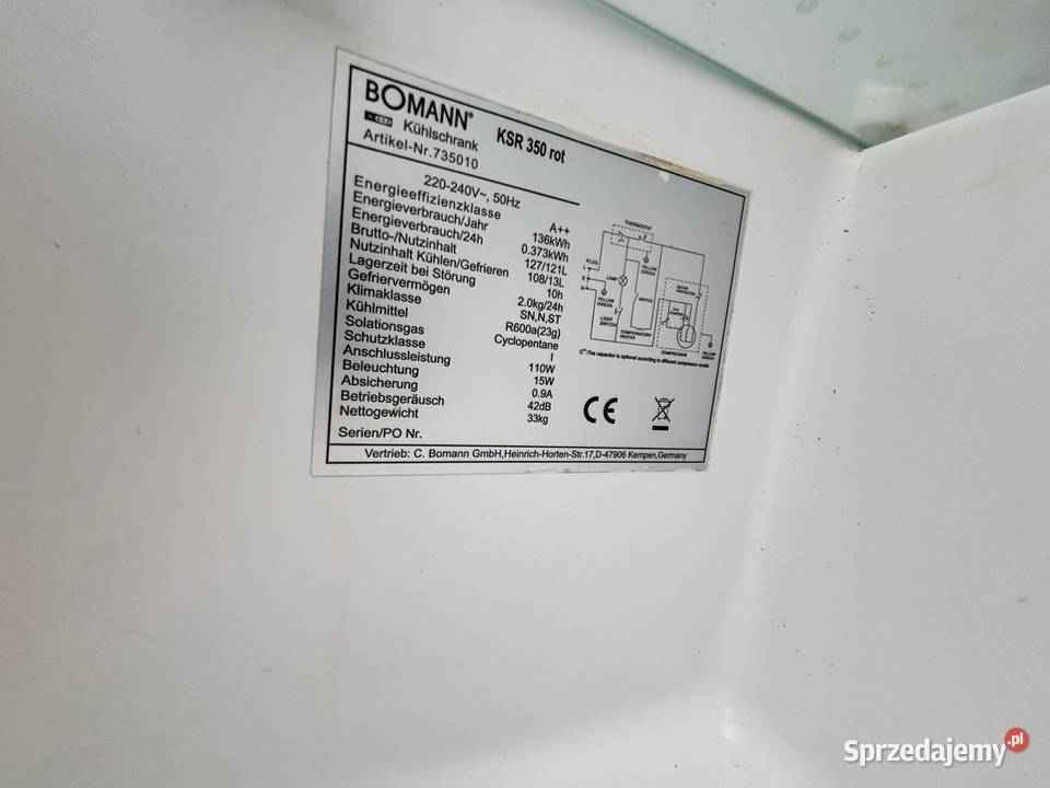 Lodówka Bomann Retro KSR 350 czerwona Zielona Góra sprzedam