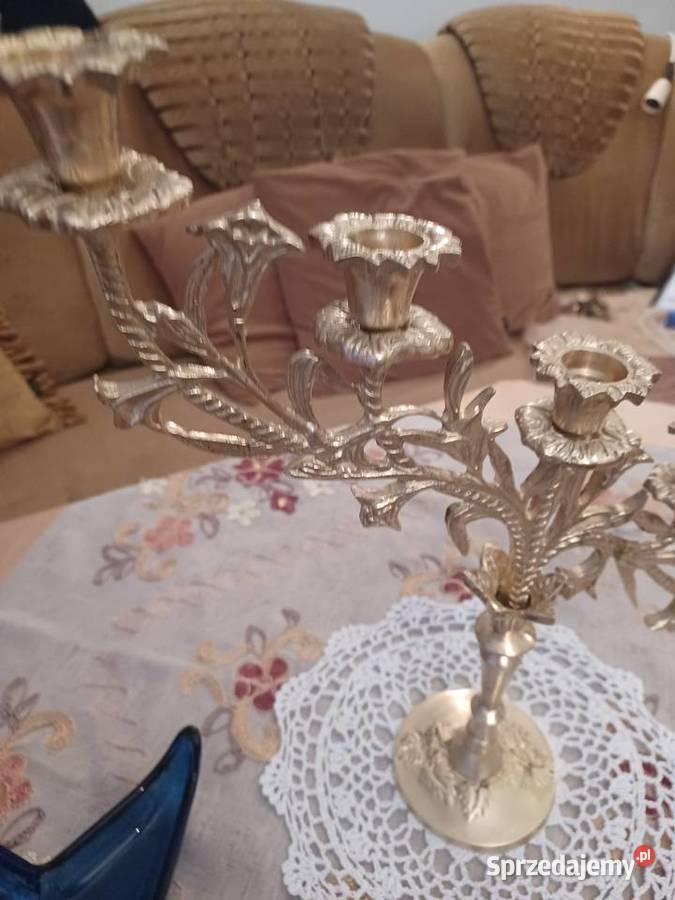 Piękny świecznik mosiężny Poznań