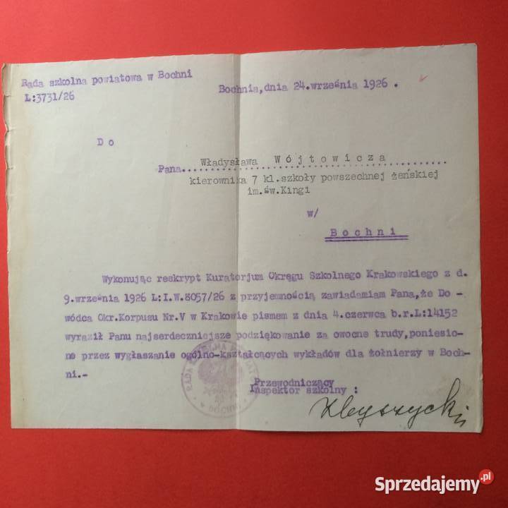 1867 Podziękowanie Wykłady Żołnierzy Wojtowicz Antykwariat Szczecin