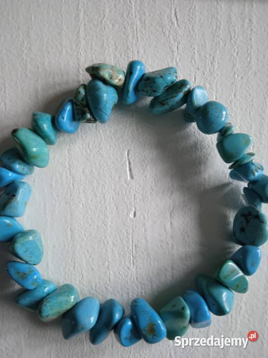 BRANSOLETY Z TURKUSOWYCH NATURALNYCH HOWLITÓW