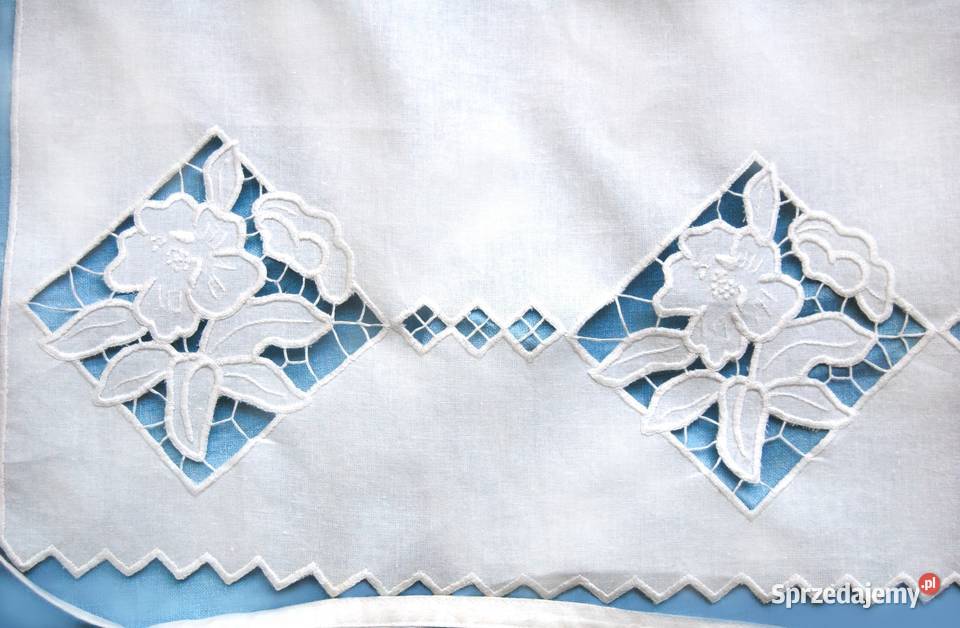 Zapaska haftowana haft richelieu fartuch bawełna Ścierki, rękawice i fartuchy Lublin sprzedam