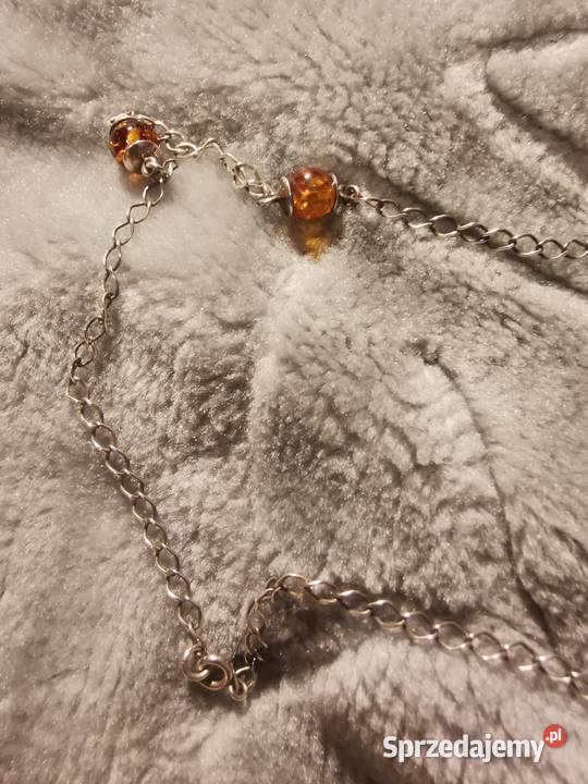 Łańcuch z kulkami bursztynu Złotów