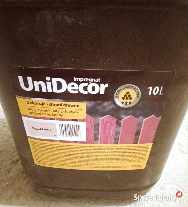 Impregnat do drewna Unidecor bezbarwny 10 l sprzedam