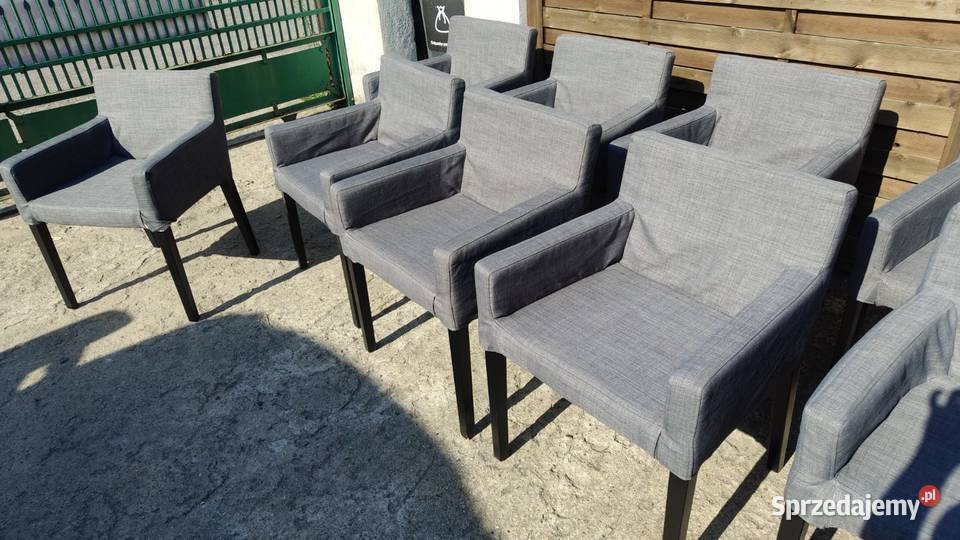 8 x krzesło IKEA Nils szary zdejmowane pokrowce Meble Warszawa