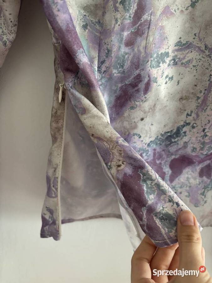bluzka elegancka marmurkowa satynowa zara xs Odzież damska