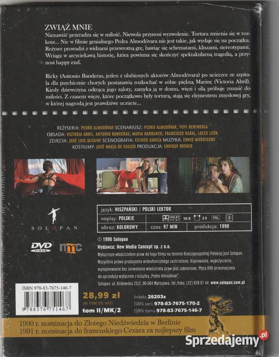 Zwiąż mnie Almodovar DVD lektor sprzedam