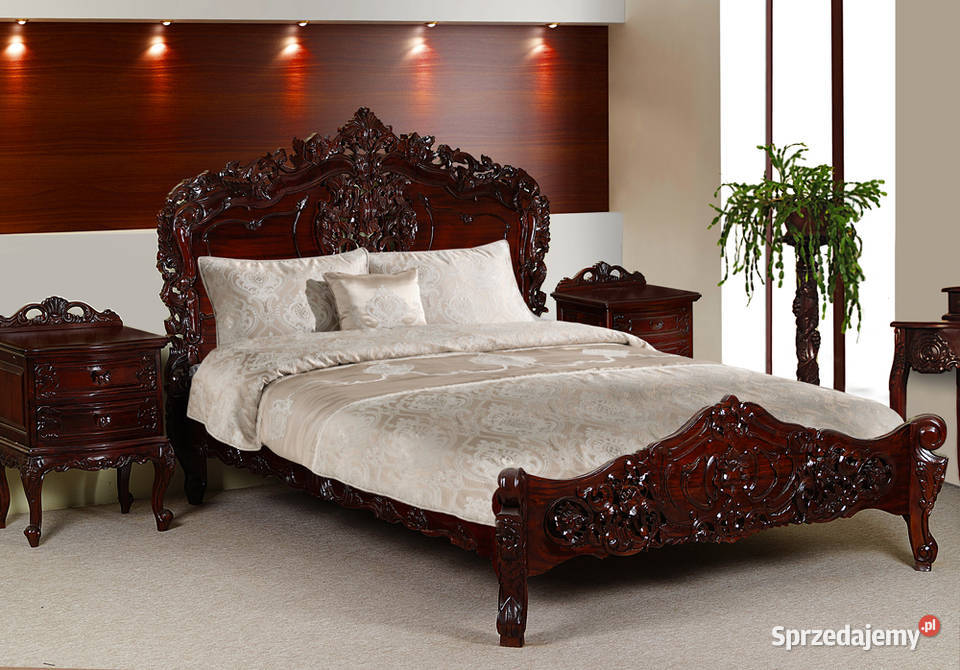Nowe łóżko styl barok rokoko 180x200 cm rzeźbione 78212