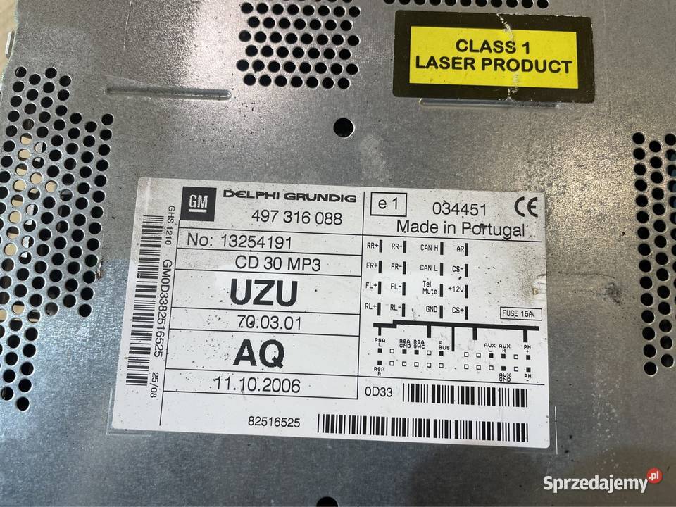 Radio fabryczne 13254191 opel corsa d CD30MP3 osobowe Szczecin