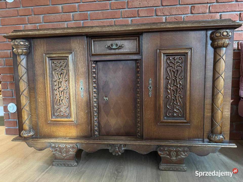 Zabytkowa komoda regał kredens Zdobiona XX Wiek mazowieckie