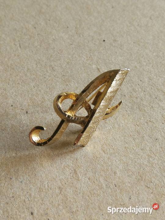 Broszka vintage MAMSELLE litera A USA lata 6070 Biżuteria Szczecin