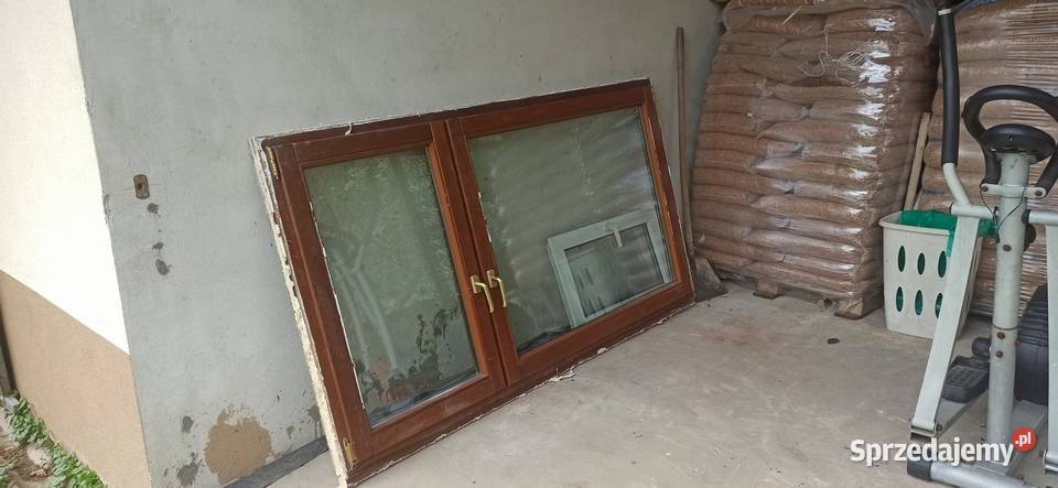 Okna drzwi balkonowe drewniane z demontażu sprzedam