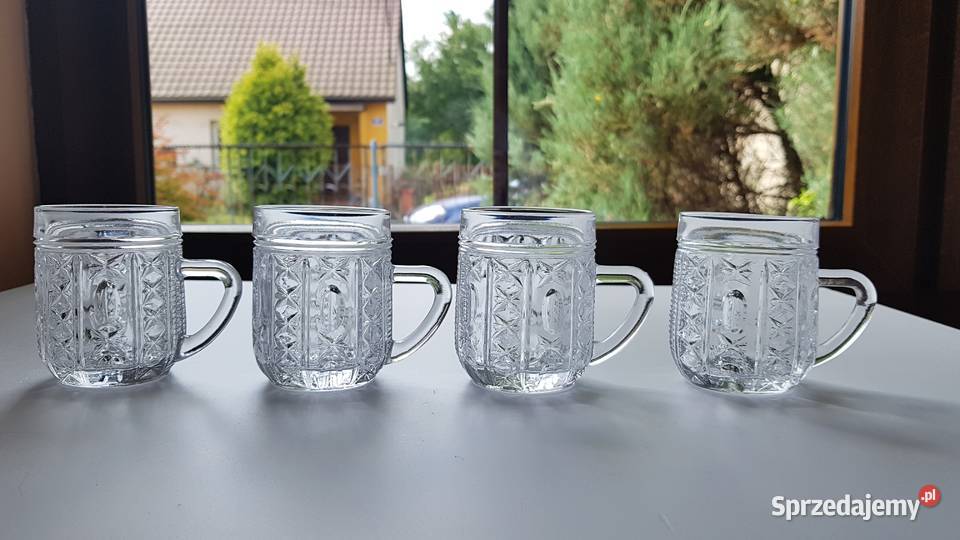 Stare szklane kufelki 4 x kufelek śląskie