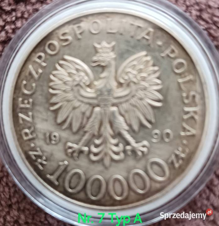 100 000 Solidarność 1990 r Typ A 7 oryginał Konin