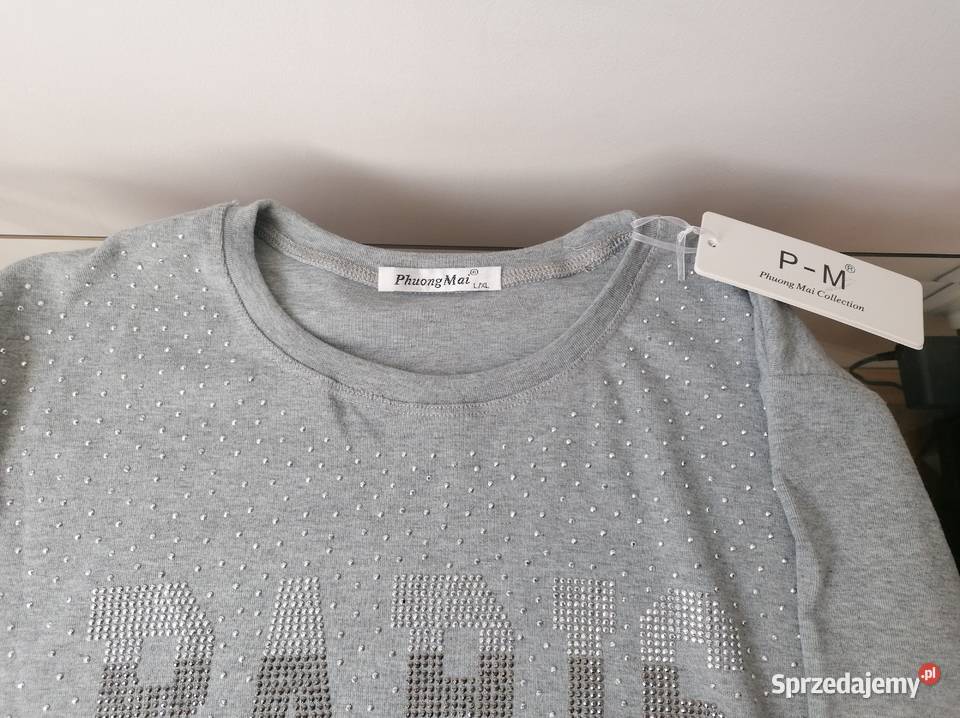 NOWA SZARA BLUZKA DŁUGI RĘKAW DŻETY PHUONG MAI R Łódź