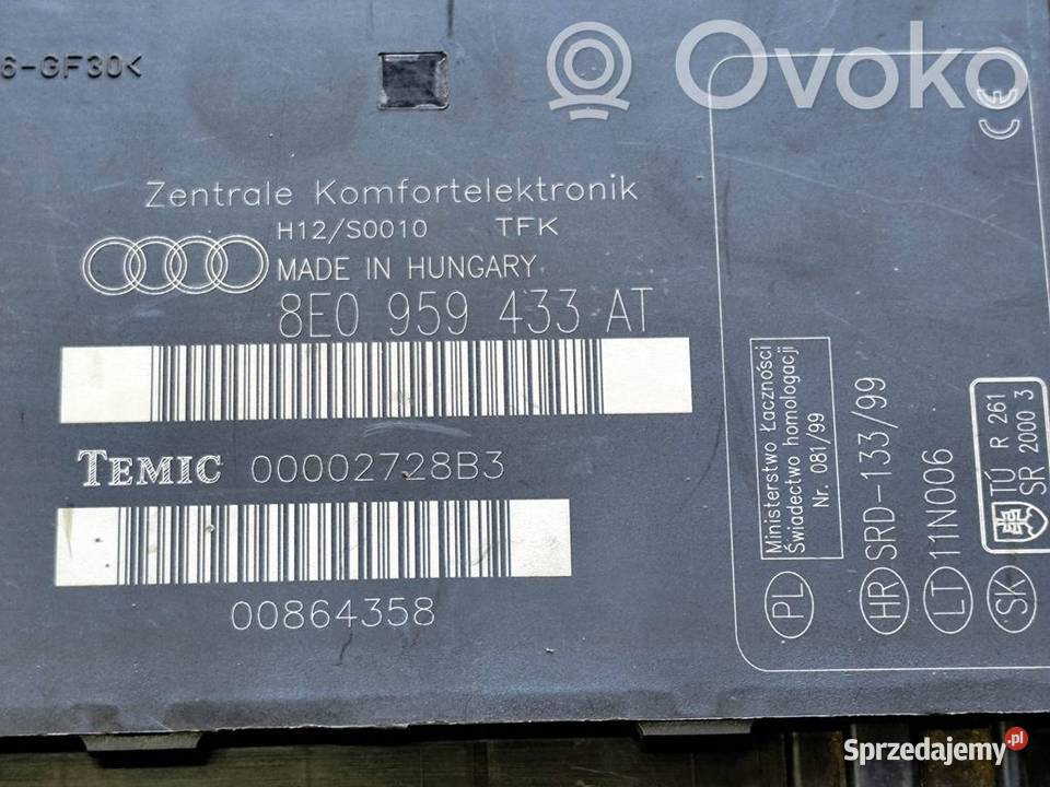 Audi A4 S4 B7 STEROWNIK MODUŁ KOMFORTU