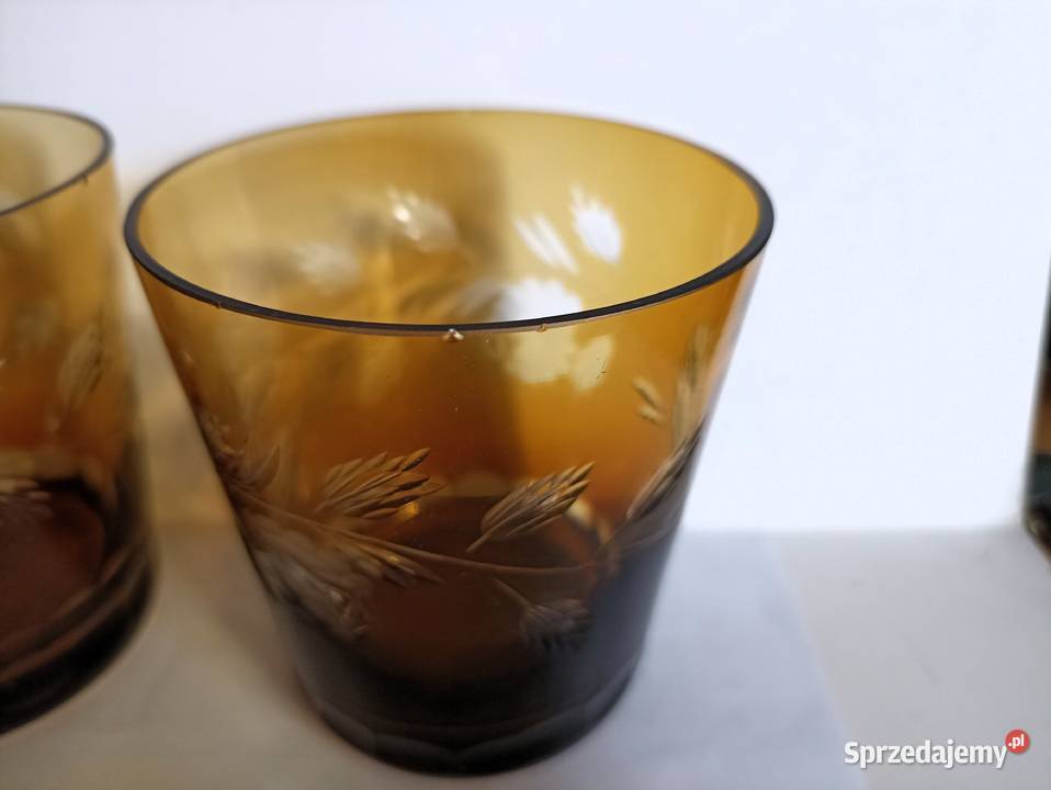 Szklanki kryształowe Hortensja PRL 6 sztuk