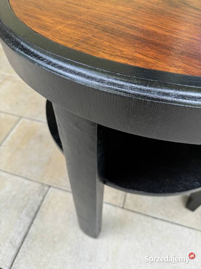 Stolik okrągły stylowy z półeczką kawowy Sulbiny sprzedam