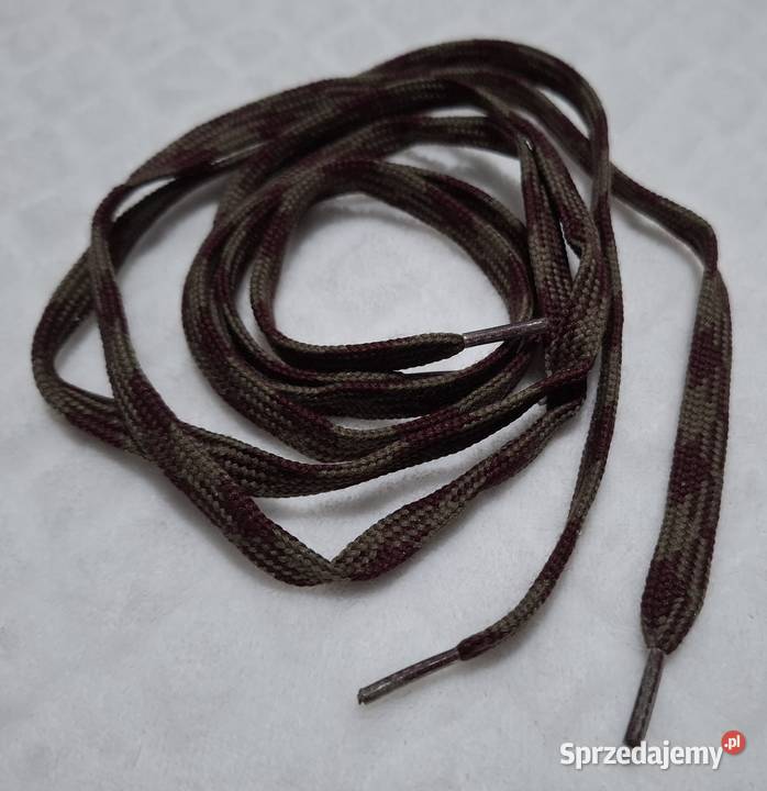 Sznurówki 90 płaskie 10mm dwukolorowe khaki i śląskie Czeladź