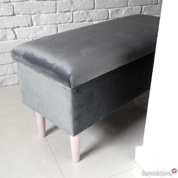 Skrzynia siedzisko do przedpokoju przed łóżko na odcienie szarości Warszawa
