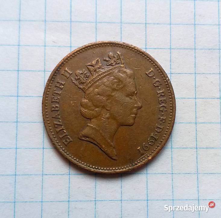 2 PENSY TWO PENCE 1991 WIELKA BRYTANIA Piszczac