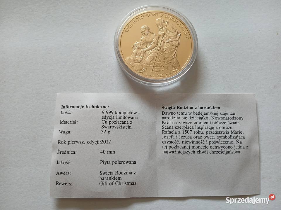 75 Medal okolicznościowy narodziny Chrystusa Antyki, Sztuka, Kolekcje Chrząstawa Mała