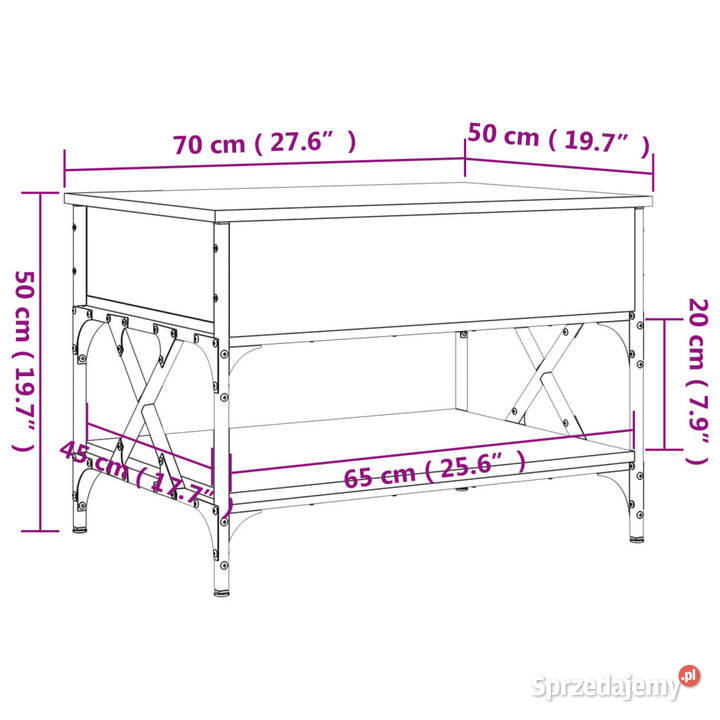 Stolik kawowy dąb sonoma 70x50x50 WM845352 Warszawa