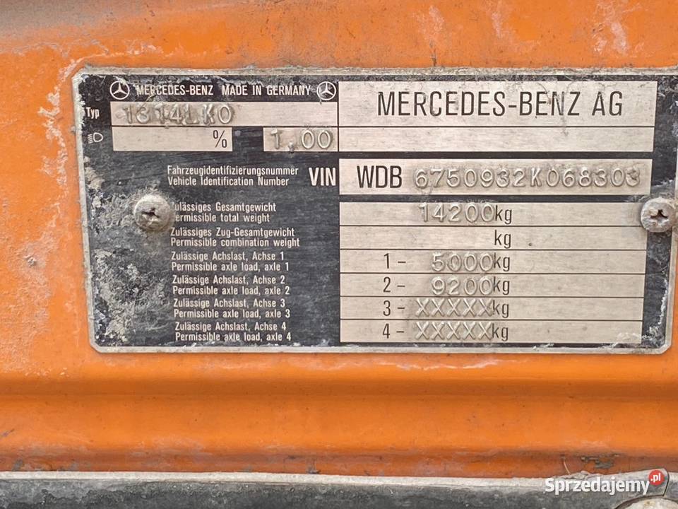 Zamiatarka Mercedes 1314 na części Wola Murowana