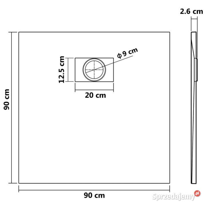 vidaXL Brodzik prysznicowy SMC szary 90 x 90 Warszawa