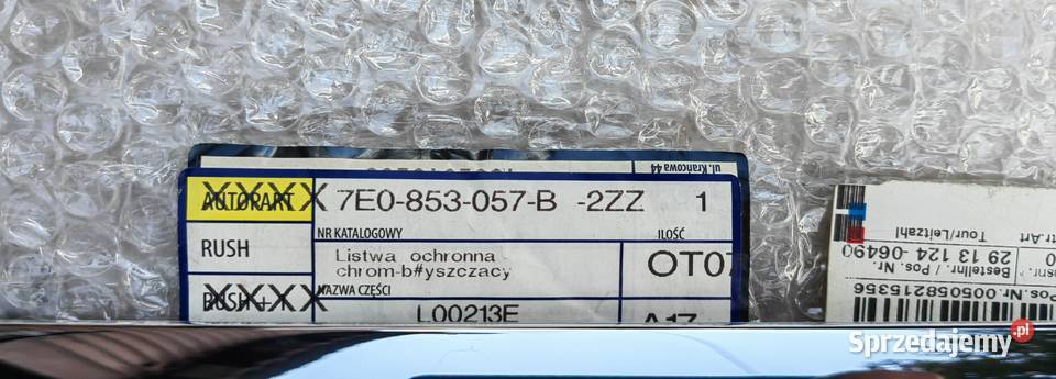 7E0853057B 2ZZ VW Multivan Transporter listwa osobowe małopolskie sprzedam
