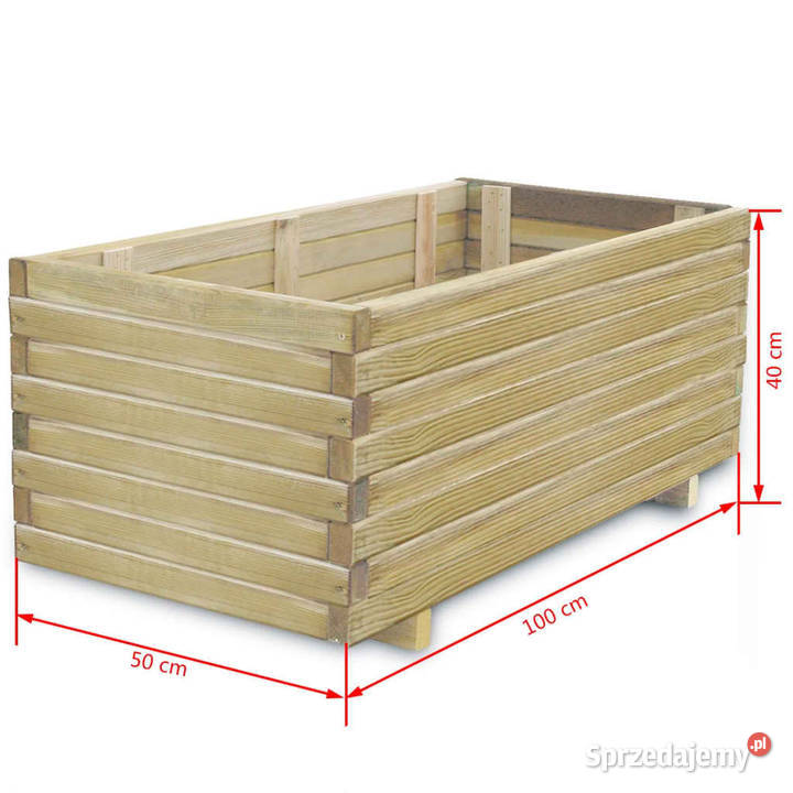 Podwyższona donica 100 x 50 x 40 prostokątna Warszawa
