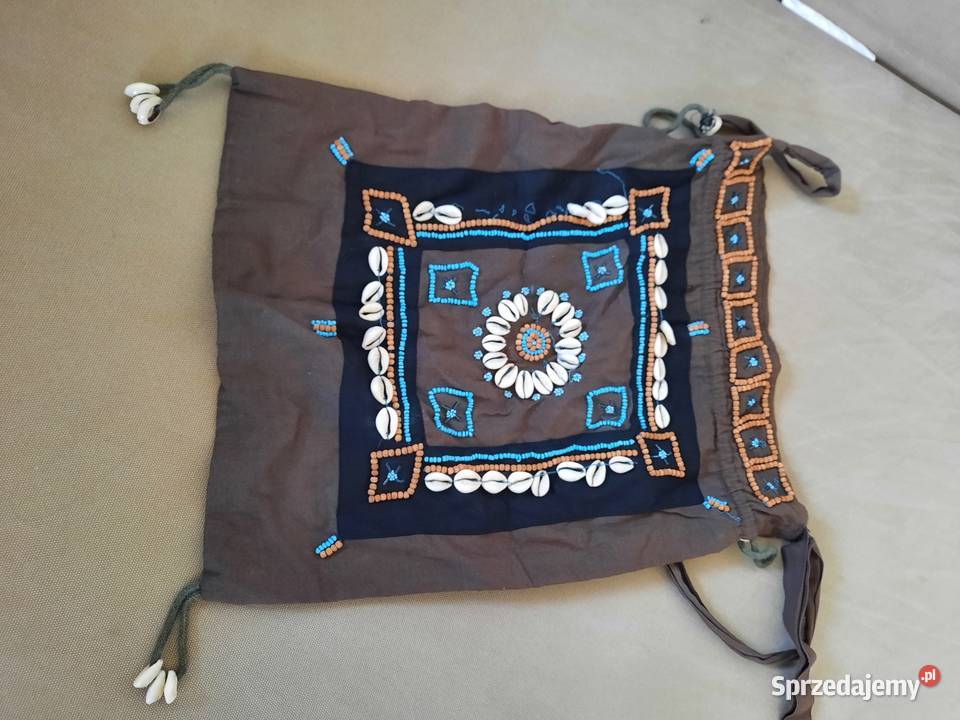Torebka z tkaniny z koralikami 45cm dolnośląskie Wrocław
