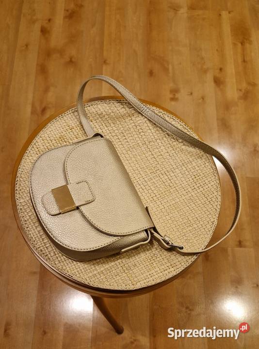 Wizytowa TOREBKA mała złota okrągła ecoskóra Lublin