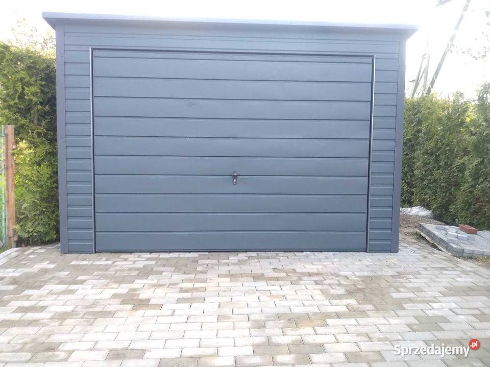 Garaż blaszany 4x5 grafit spadek na tył