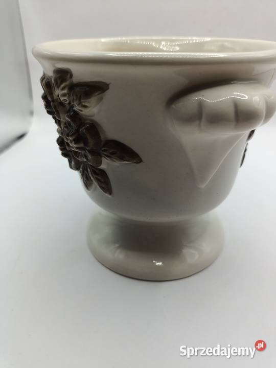Doniczka osłonka porcelana kwiaty brązowe Rosa Zamość sprzedam