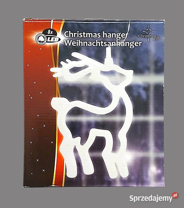 Świąteczna ozdoba okienna biały renifer z małopolskie Chrzanów