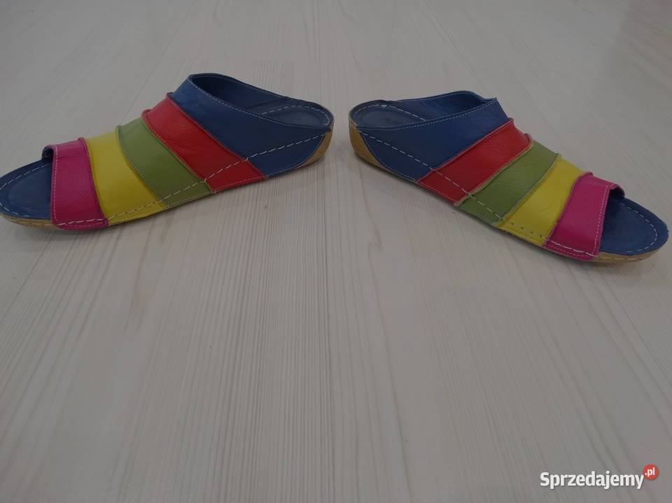 Buty Klapki Skórzane Skóra Naturalna Wygodny Łomża