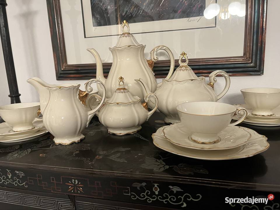 Sorau Carstens serwis Kawa Herbata ecru Drawsko Pomorskie