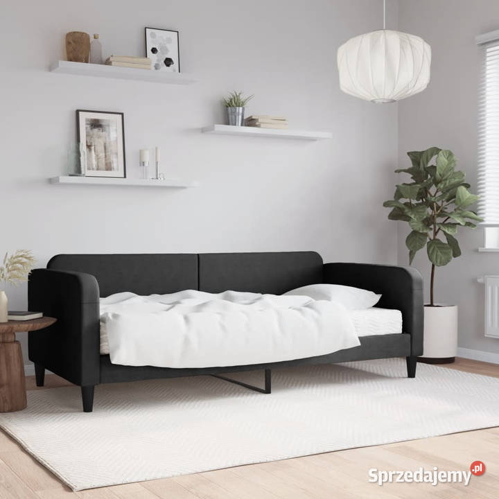 Sofa z materacem czarna tkanina 90x190 WM3196810 Warszawa